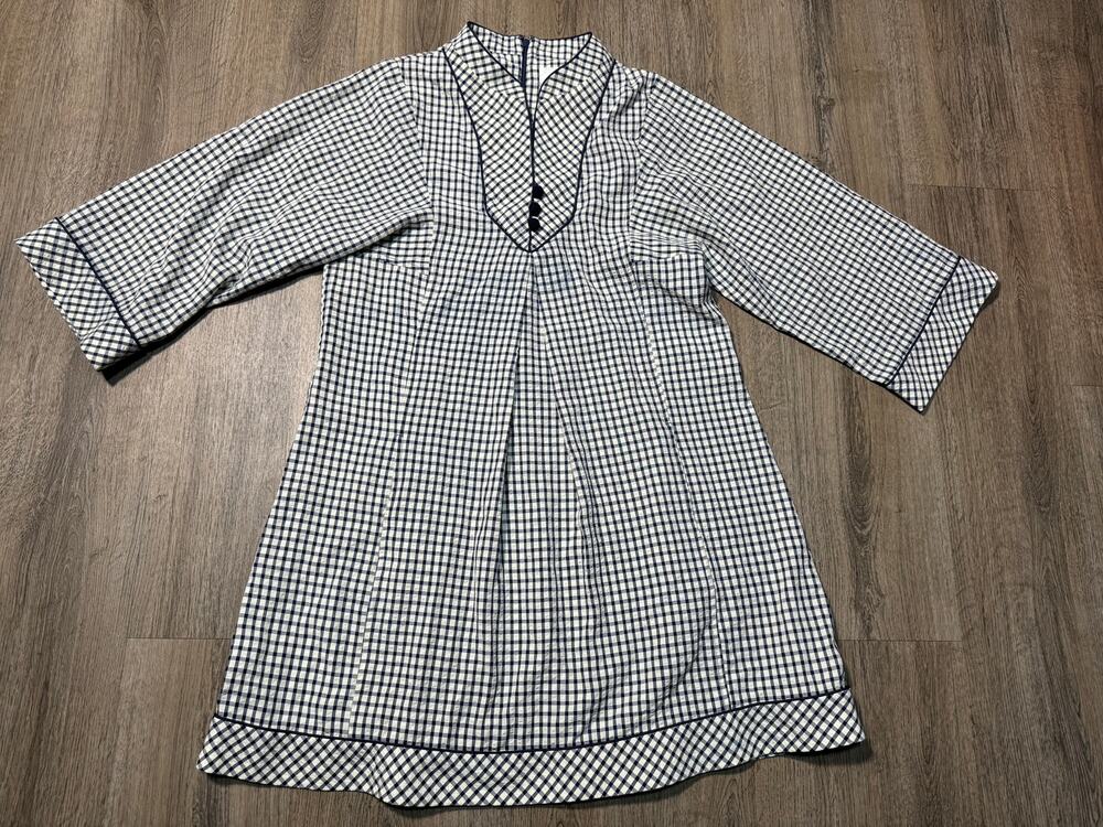 Pomander Place Women's Navy & White Checkered Dress